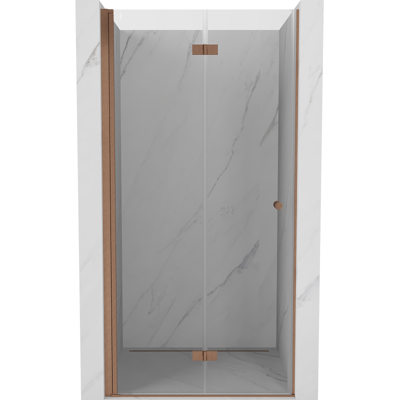 Mexen Mist-F drzwi prysznicowe składane lewe 60 cm, transparent, miedź szczotkowana - 8A6-060-000-65-00-L