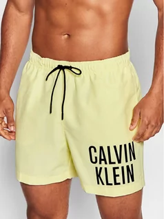Kąpielówki męskie - Calvin Klein Swimwear Szorty kąpielowe Intense Power KM0KM00701 Żółty Regular Fit - grafika 1