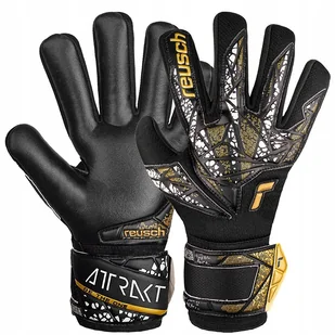 Rękawice Reusch Attrakt Silver NC Finger Support Junior 54 72 250 7740 czar - Piłka nożna - miniaturka - grafika 1