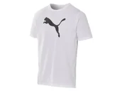 Koszulki sportowe męskie - Puma Koszulka męska z dużym logo (M, Biały) - miniaturka - grafika 1