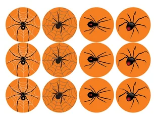 Opłatki na muffiny babeczki Halloween Pająki - Halloween - miniaturka - grafika 1