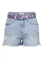Spodenki damskie - ONLY Damskie szorty dżinsowe ONLROBYN EX HW ST Vintage DNM DOT, jasnoniebieskie dżinsy, XS, jasnoniebieski (light blue denim), XS - miniaturka - grafika 1