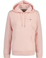 Bluzy damskie - GANT Damska bluza z kapturem Rel Shield, Faded Pink, XXL - miniaturka - grafika 1