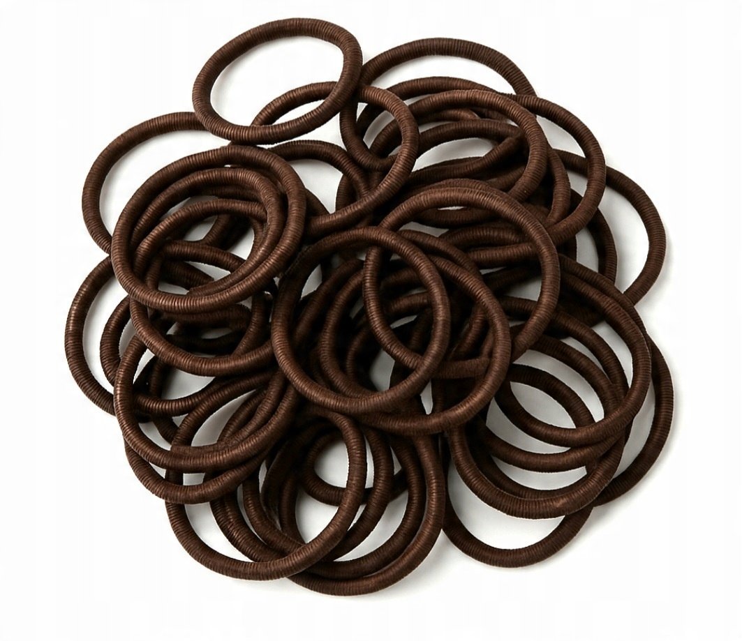 Mini gumki do włosów – brązowe Zestaw 50 sztuk