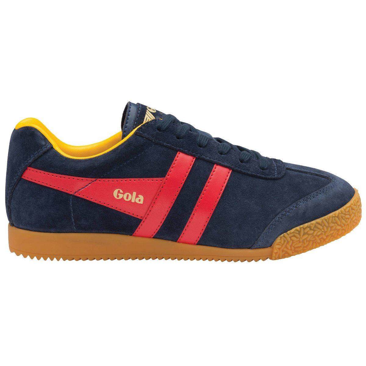 Gola Classics Men's Harrier Suede Trainers Navy/Red/Sun CMA192IE - 44