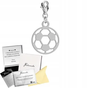 Charms Srebrny Piłka Nożna Karabińczyk Srebro 925 Prezent DEDYKACJA GRATIS - Bransoletki - miniaturka - grafika 1
