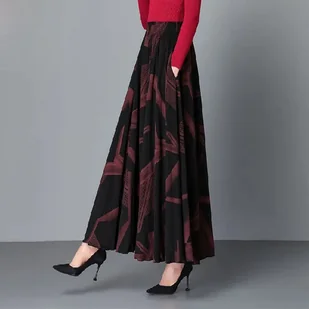 Elegancka spódnica maxi we wzory - Spódnice - miniaturka - grafika 1