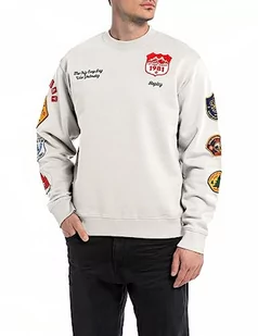Replay bluza męska regular fit, 012 Platinum, 3XL - Bluzy męskie - miniaturka - grafika 1