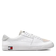Sneakersy męskie - Sneakersy Tommy Jeans Vulcanized Ess EM0EM01106 Biały - miniaturka - grafika 1