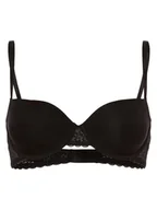 Biustonosze - Calvin Klein Damski biustonosz z fiszbinami Kobiety Sztuczne włókno czarny jednolity, 70B - miniaturka - grafika 1