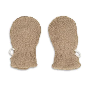Lodger Rękawiczki dziecięce polarowe beżowe Teddy Fleece Beige 0-12 mies. - ubranko - Szaliki i chustki dla dzieci - miniaturka - grafika 1