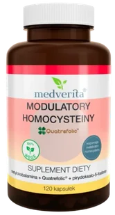MEDVERITA Witamina B12 (metylokobalamina) + Folian Quatrefolic + P-5-P (B6) 120 kapsułek - Witaminy i minerały - miniaturka - grafika 1