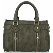 Torebki damskie - Torebka Damska w Stylu Vintage firmy Herisson 16B6047 Zielona - miniaturka - grafika 1