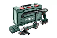 Zestawy elektronarzędzi - Metabo akumulatorowy zestaw Combo Set 2.4.3 18V 2x2,0Ah 1x4,0Ah Li-Power (BS 18 + W 18 L 9-125) w walizce metaBOX 685204500 - miniaturka - grafika 1