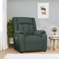 Stoły i łóżka do masażu - vidaXL Rozkładany Fotel Masujący, Ciemnozielony, Obity Tkaniną - miniaturka - grafika 1