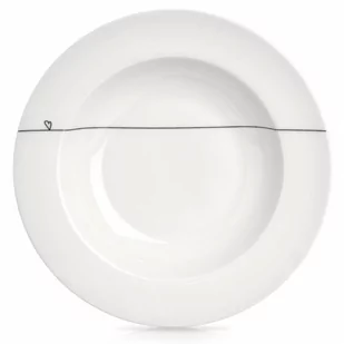 Talerz obiadowy głęboki porcelanowy biały serduszka 22 cm 250 ml kod: O-128474 - Talerze - miniaturka - grafika 1