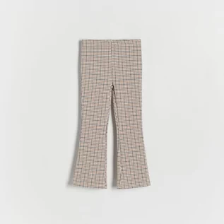 Spodnie i spodenki dla dziewczynek - Reserved - Spodnie flare z wiskozą - Beżowy - grafika 1
