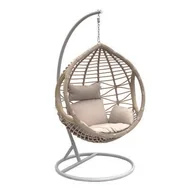 Fotele ogrodowe wiszące - Bujak okrągły beż - miniaturka - grafika 1