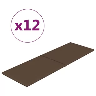 Panele ścienne, 12 szt., brązowe, 90x30 cm, tkanina, 3,24 m² - Panele ścienne i boazeria - miniaturka - grafika 3