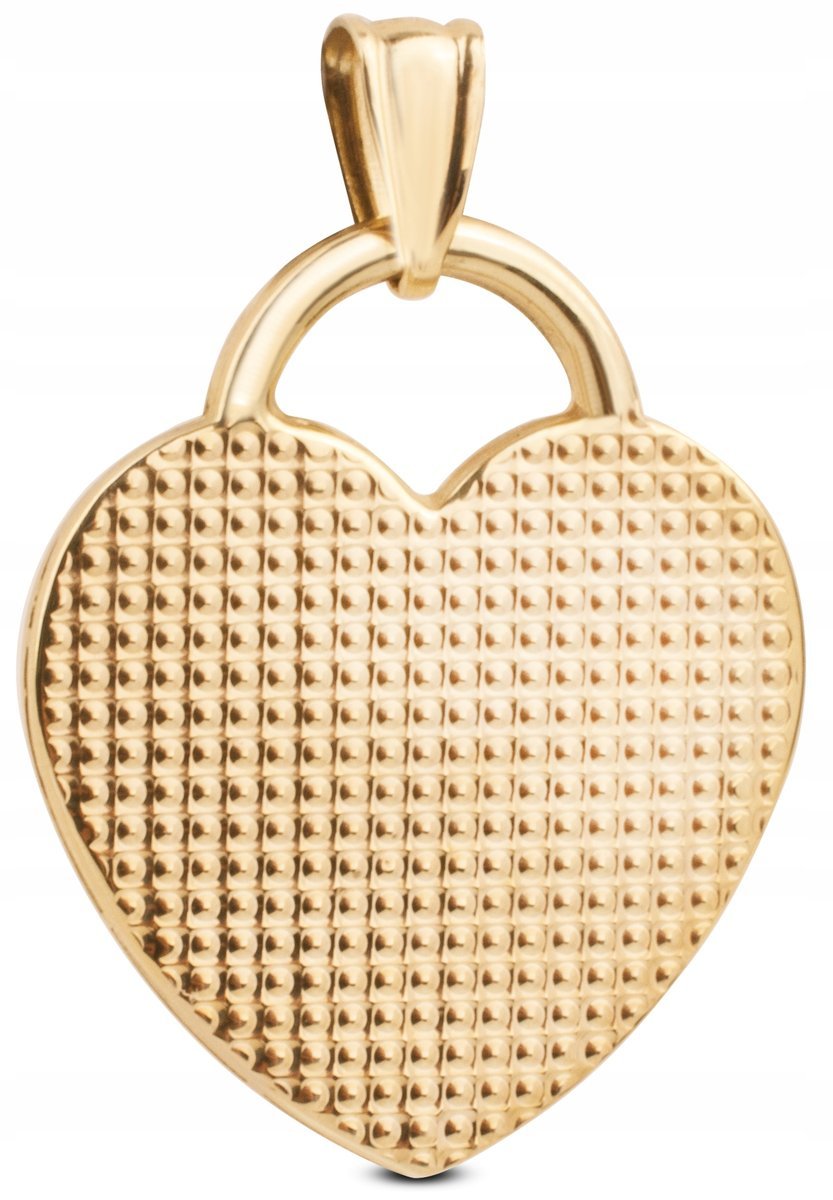 DAMSKA ZŁOTA ZAWIESZKA DWUSTRONNA DIAMENTOWANE SERDUSZKO 2W1 585 14KT