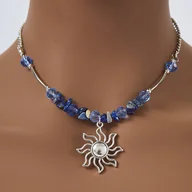 Wisiorki - TEMU 1 Szt. Boho Chic Kamień I Kryształ Koralik Na Szyi Z Wisiorkiem Słońca - Eleganckie Biżuteria Ze Stali Znacznej Dla Kobiet, Idealne Do - miniaturka - grafika 1