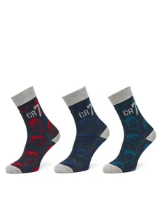 Cristiano Ronaldo CR7 Zestaw 3 par wysokich skarpet dziecięcych 8470-80 Kolorowy - Skarpetki dla dzieci - miniaturka - grafika 1