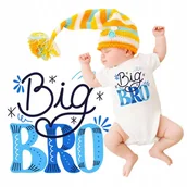 Body dla niemowląt - BODY NIEMOWLĘCE Dziecięce Białe Na Prezent Dla Brata BIG BRO Wzory - 62 - miniaturka - grafika 1