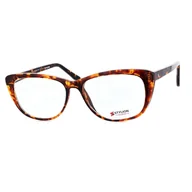 Okulary korekcyjne, oprawki, szkła - Damskie Okulary zerówki korekcyjne oprawki kocie oczy STAC-14G panterka - miniaturka - grafika 1