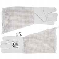 Odzież robocza - Rękawice Pszczelarskie Skórzane WENTYLOWANE długie BRCtech r. M / 8 białe - miniaturka - grafika 1