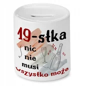 Skarbonki - Skarbonka na Urodziny 19 19te 19-te na Prezent z Nadrukiem ze Zdjęciem - miniaturka - grafika 1