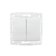 Wyłączniki światła i elektryczne - Kanlux Łącznik podwójny, schodowy LOGI 02-1060-102 bi 25073 - miniaturka - grafika 1