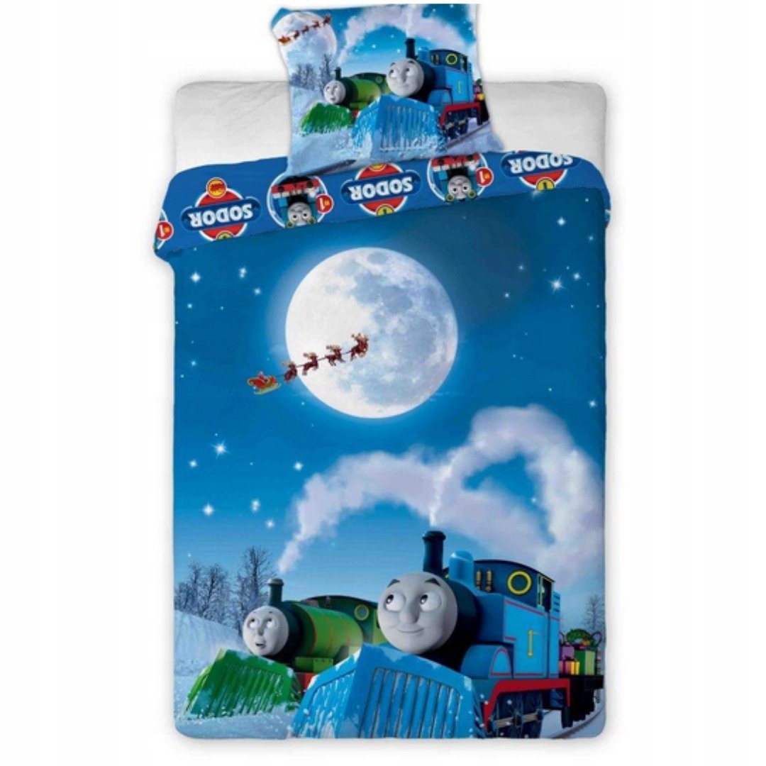 Tomek i Przyjaciele pościel bawełniana 160x200 70x80 z zamkiem