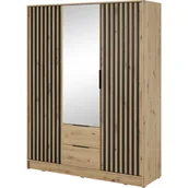 Szafy - Szafa z Lustrem 155 Nelly Nelly Piaski Meble Artisan / Lamela Czarna - miniaturka - grafika 1