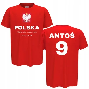 Koszulka dziecięca Piłkarska kibica piłkarza POLSKA Wpisz Swoje Imię i Nr - Piłka nożna - miniaturka - grafika 1