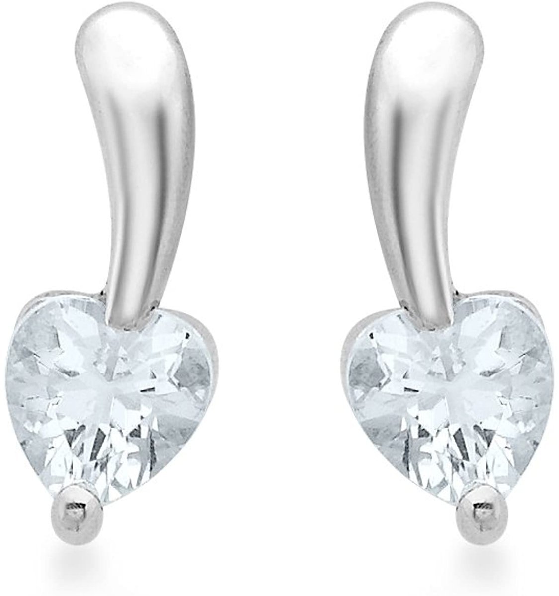 Carissima Gold Woman Drop Earrings 9ct White Gold Aquamarine Heart 5.58.080Q