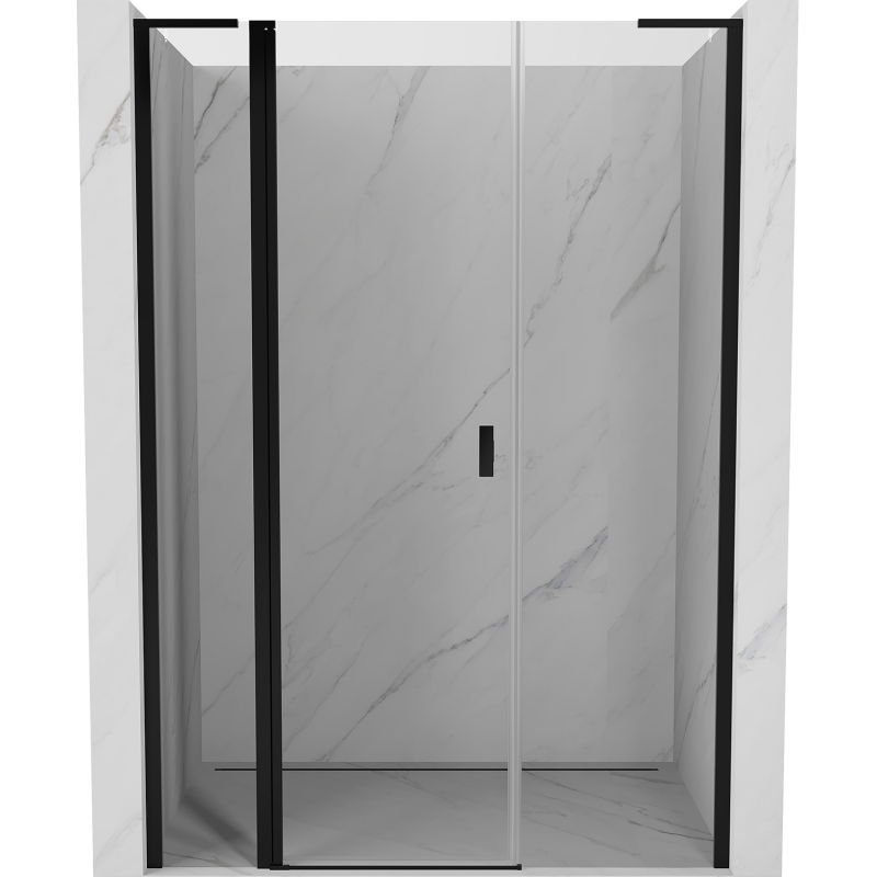 Mexen Mist L drzwi prysznicowe uchylne 155 cm, transparent, czarne - 8A4L-155-001-70-00