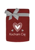 Ręczniki - Ręcznik 50x90 Kocham Cię czerwony Haft Love bawełniany 450 g/m2 Faro - miniaturka - grafika 1
