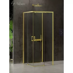 New Trendy K-1192 KABINA PRIME LIGHT GOLD PROSTOKĄTNA PRZY$313CIENNA L 100x70x200 CZYSTE 6mm ACTIVE SHIELD - Kabiny prysznicowe - miniaturka - grafika 1