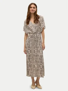 Vero Moda Sukienka letnia Menny 10303701 Beżowy Loose Fit - Sukienki - miniaturka - grafika 1