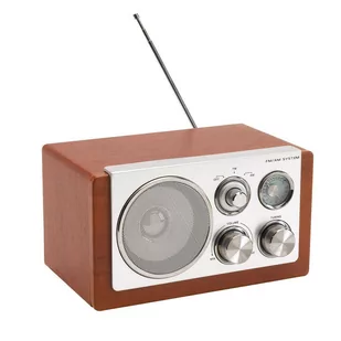 Radio AM/FM CLASSIC, brązowy, srebrny - Radia - miniaturka - grafika 1