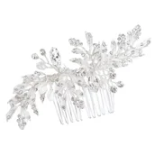 Ozdoby do włosów - OZDOBA grzebyk do włosów ŚLUBNA cyrkonie SREBRNA - miniaturka - grafika 1