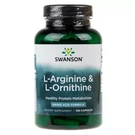 Witaminy i minerały - SWANSON L-Arginina i L-Ornityna, 100 kapsułek - miniaturka - grafika 1