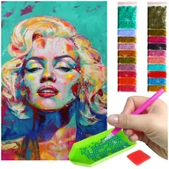 Zabawki kreatywne - Haft Diamentowy ARTULIO, Obraz DIY 5D, Diamond Painting, Mozaika Diamentowa 40X60cm (Abstrakcyjna Marilyn Monroe) + Zestaw Akcesoriów - miniaturka - grafika 1