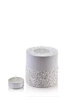 Świeczniki - ŚWIECA LAMPION WALEC 120X120 DIAMENT BIAŁY PORCELANA - miniaturka - grafika 1