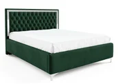 Łóżka - Ciemnozielone pikowane łóżko w stylu glamour H2-R59 - miniaturka - grafika 1