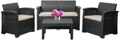Meble ogrodowe - Bauerkraft Zestaw mebli ogrodowych komplet technorattan sofa fotele stolik taras ogród - miniaturka - grafika 1