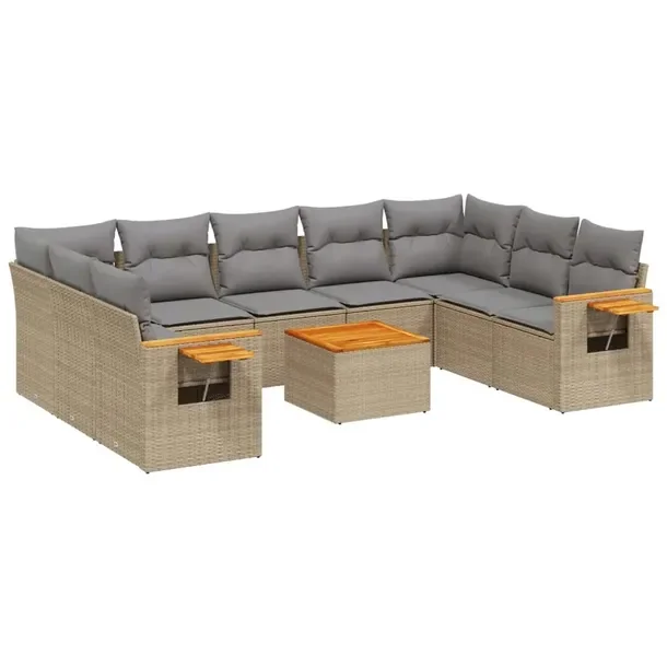 Zestaw mebli ogrodowych modułowych beżowy rattan PE 62 x 62 x 69 cm