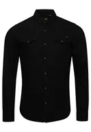 Bluzy męskie - Superdry Vintage Washed Western Shirt Bluza męska, Surowy czarny, XXL - miniaturka - grafika 1