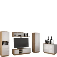 Inne meble do salonu - Zestaw Mebli do Salonu 4 Hybrid MebloCross Czarny Mat / Biały Połysk - miniaturka - grafika 1