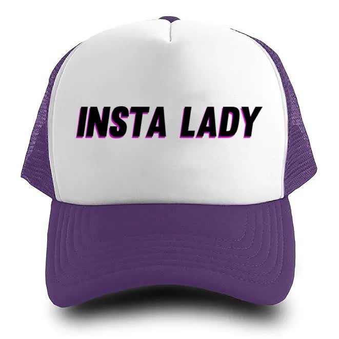 Czapka Daszek Fiolet Wiosnę INSTA LADY Napisy Wz